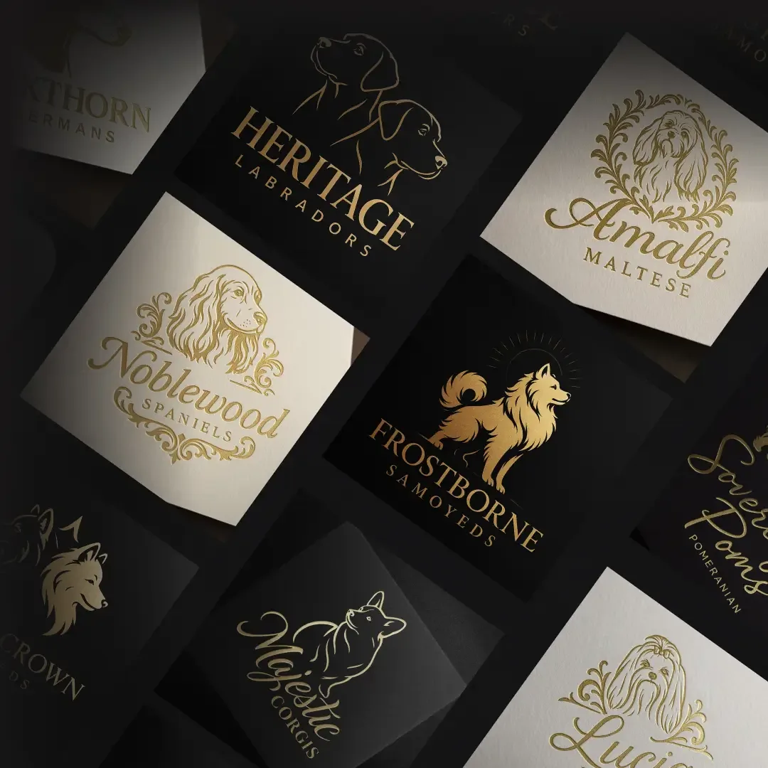 Gold luxury kennel logos